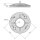 Ronde | 100 x 8 mm | Lochung 42,7 mm | Abdeckrosette 105 x 22 mm | Edelstahl