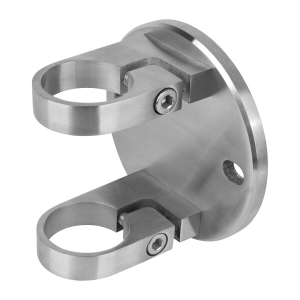 Wandanker | rund | Ø 120 mm | für Rohr Ø 42,4 mm | Klemmfunktion außen | Edelstahl