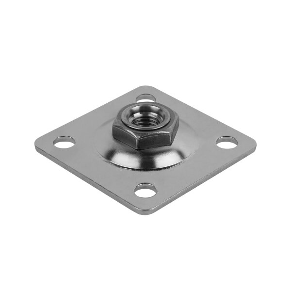 Mauerplatte | M16 | 80 x 80 mm | 4 x gelocht (Ø 10 mm) | verzinkt | Stahl
