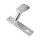 Knauf | fest | mit Drückerschild (32 x 156 x 10 mm) | eckig | Entfernung: 72 mm | Schraubenabstand: 67 mm | Aluminium