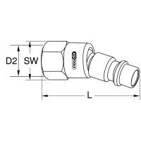 1/4" Metall-Kugelgelenk-Stecknippel, 46mm