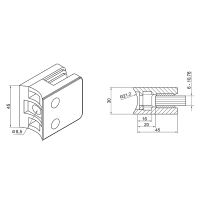 Glasklemme | Modell 21 | 45 x 45 x 28 mm | für Rohr...
