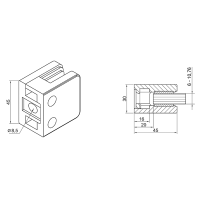 Glasklemme | Modell 21 | 45 x 45 x 28 mm | Flachanschluss...