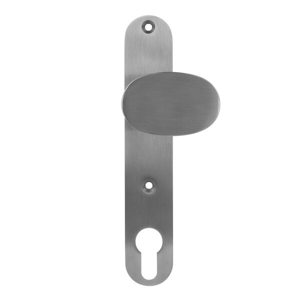 Knauf | oval | drehbar | mit Drückerschild (32 x 180 x 6 mm) | rund | Edelstahl