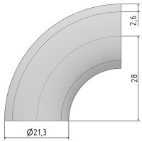 Rohrbogen | 90 Grad | aus Rohr Ø 21,3 x 2,6 mm |...