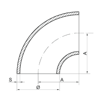 Rohrbogen | 90 Grad | aus Rohr Ø 60,3 x 2,6 mm |...