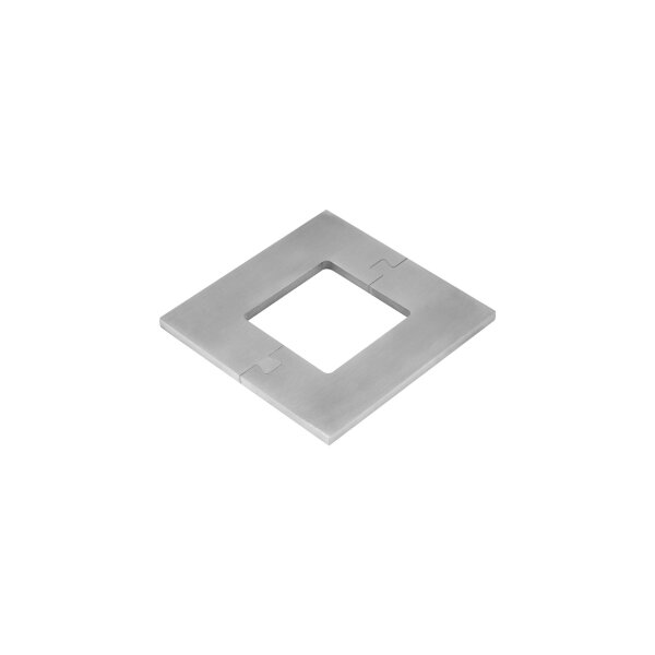 Abdeckplatte | 80 x 80 x 4 mm | teilbar | Mittelloch für Rohr 40 x 40 mm | Edelstahl