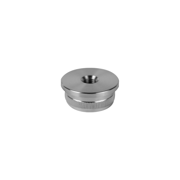 Stopfen | flach | für Rohr Ø 33,7 x 2,5 mm | M8 Innengewinde | Edelstahl