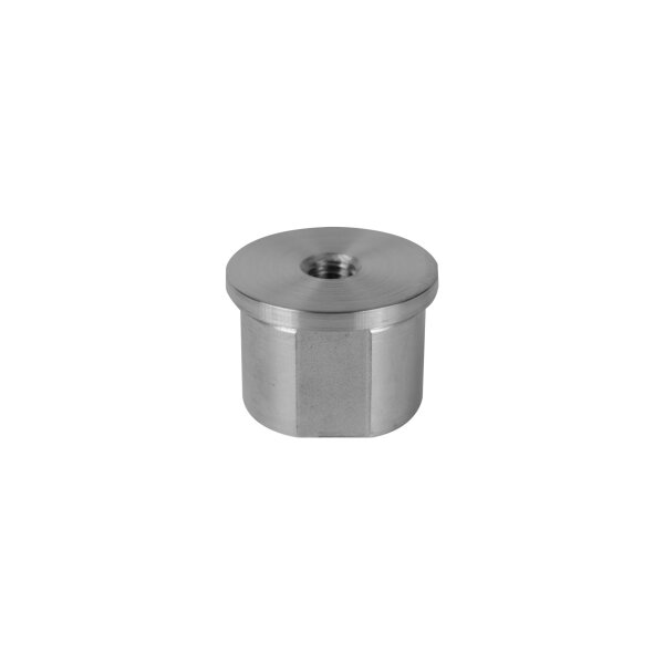 Stopfen | flach | für Rohr Ø 33,7 x 2,0 mm | M8 Innengewinde | zum kleben | Edelstahl