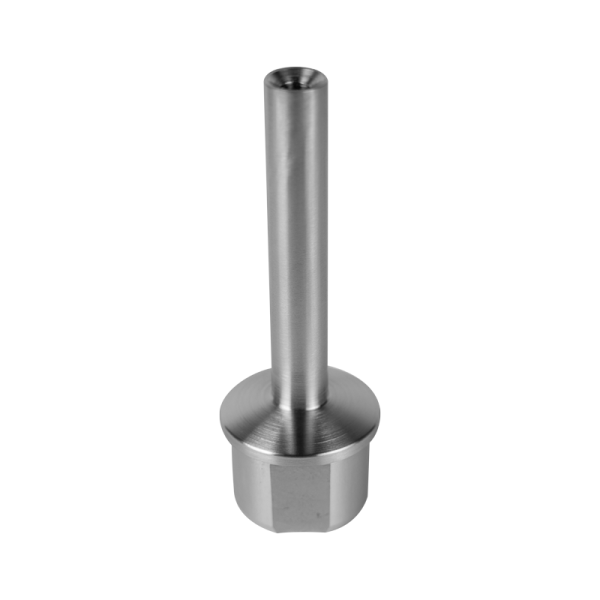 Stopfen | gewölbt | für Rohr Ø 33,7 x 2,0 mm | M6 Innengewindemit | Stütze (76 mm) | Edelstahl