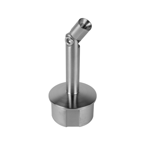 Stopfen | gewölbt | für Rohr Ø 42,4 x 2,0 mm | Gelenk | M6 Innengewinde | Stütze (80 mm) | Edelstahl