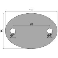 Ankerplatte | 110 x 75 x 6 mm | 2 x gelocht (Ø 11...