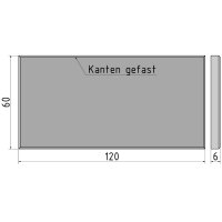 Platte | 120 x 60 x 6 mm | Kanten gefast | Edelstahl
