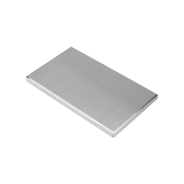 Platte | 140 x 80 x 8 mm | Kanten gefast | Edelstahl