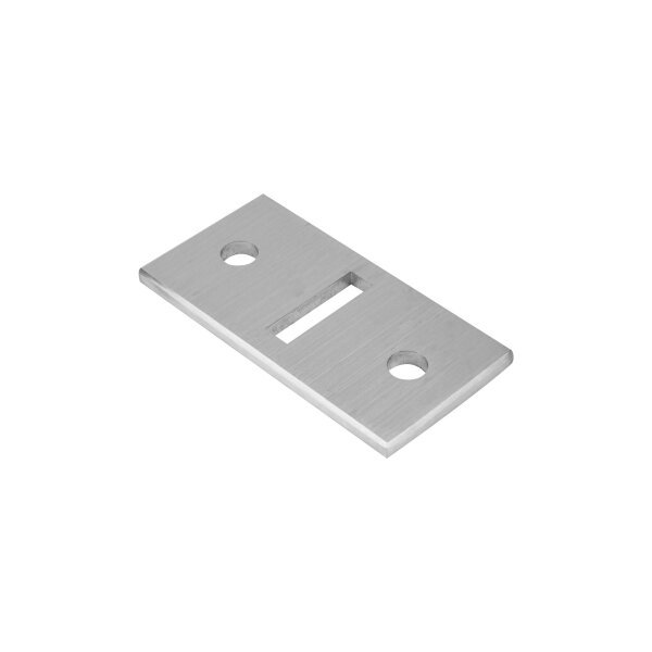 Ankerplatte | 120 x 60 x 6 mm | 2 x gelocht (Ø 13 mm) + Mittelloch (40 x 10 mm) | Kanten gefast | Edelstahl
