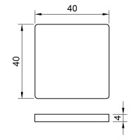Platte | 40 x 40 x 4 mm | Edelstahl