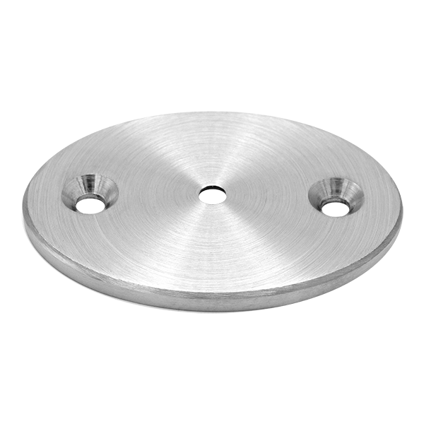 Handlaufträgerronde oval | 2 x gelocht (6,5 mm) | gesenkt | 85 x 60 x 5 mm | Edelstahl